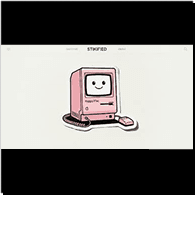 Pink sticker computer artwork